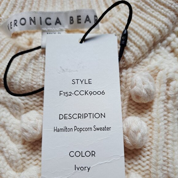 NEW Veronica Beard 100% Wool Ivory Hamilton Popcorn Sweater Size XS - Picture 12 of 16